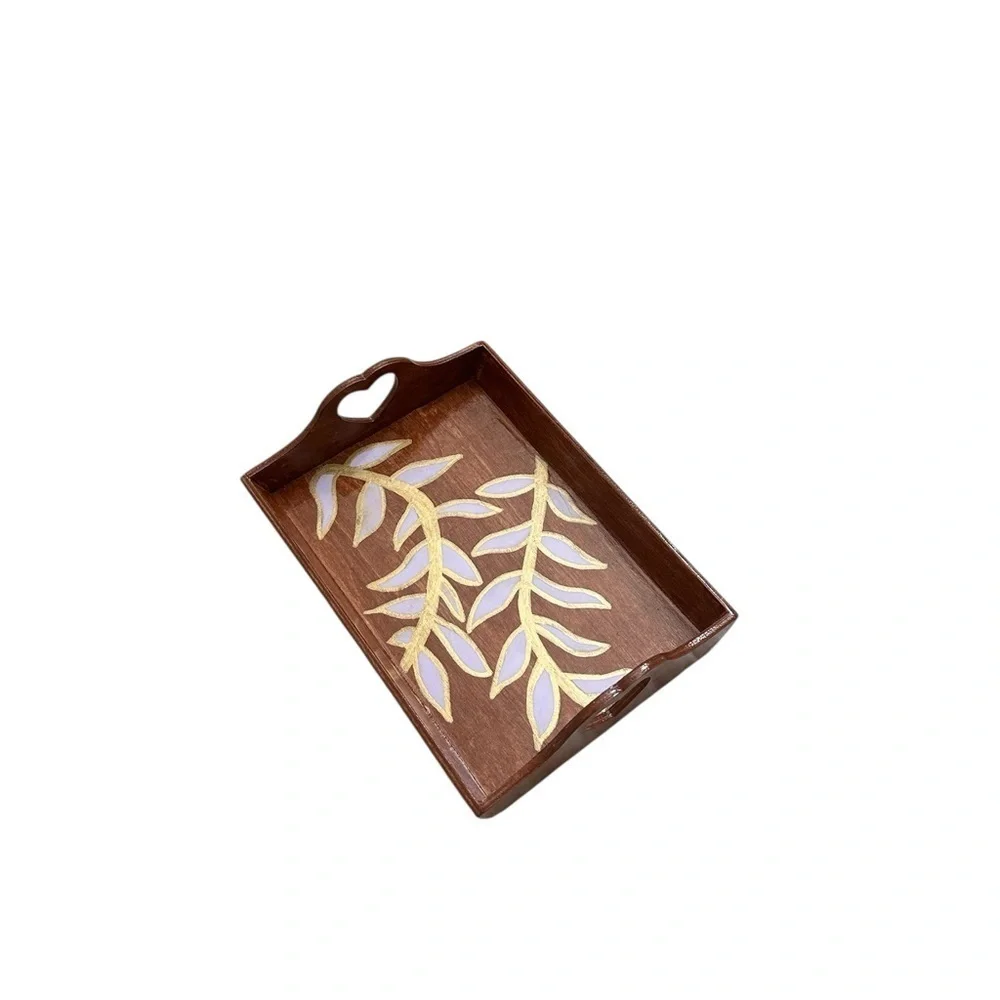 Handmade Floral Wooden Trinket Dish
